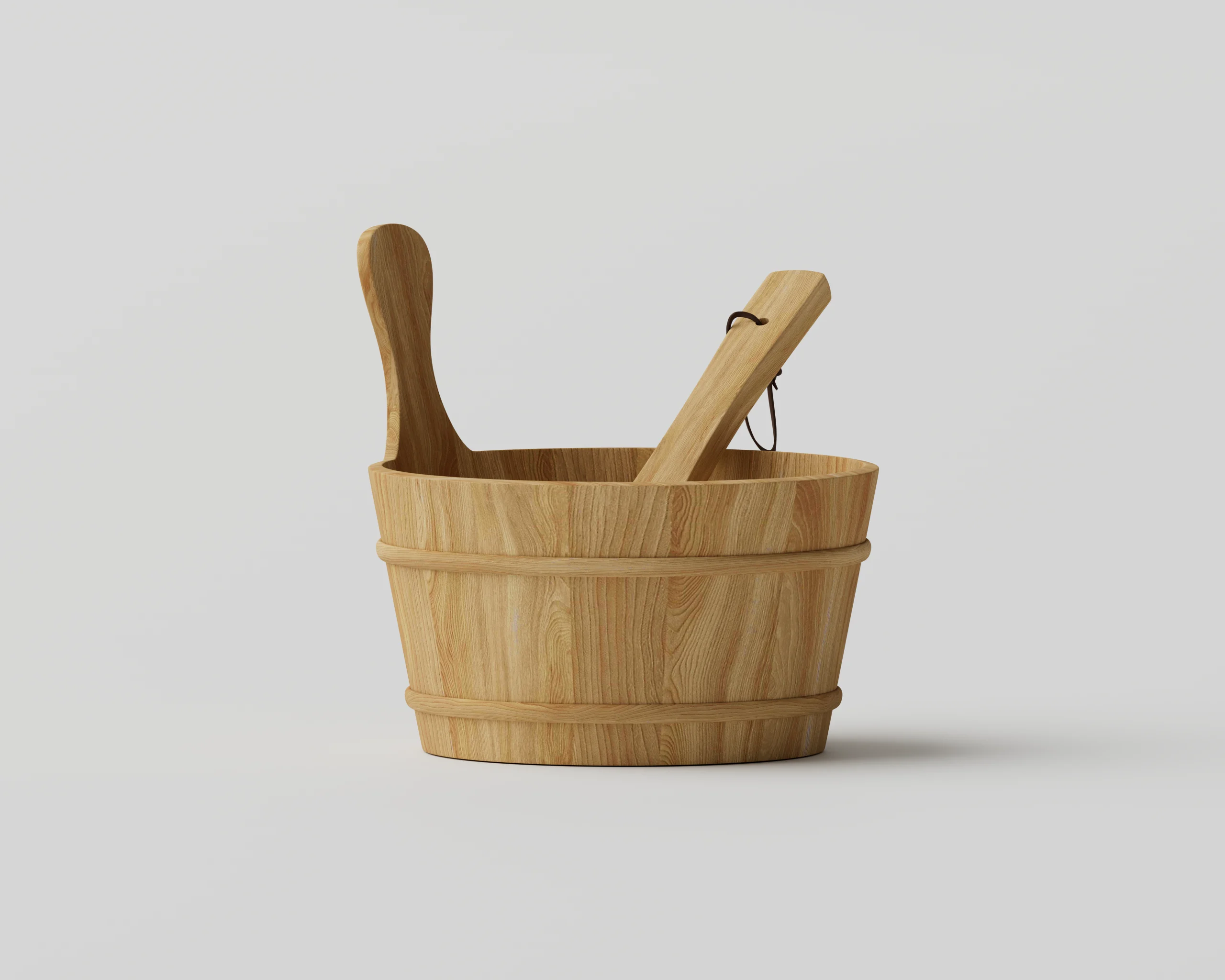 Wooden Bucket & Ladle